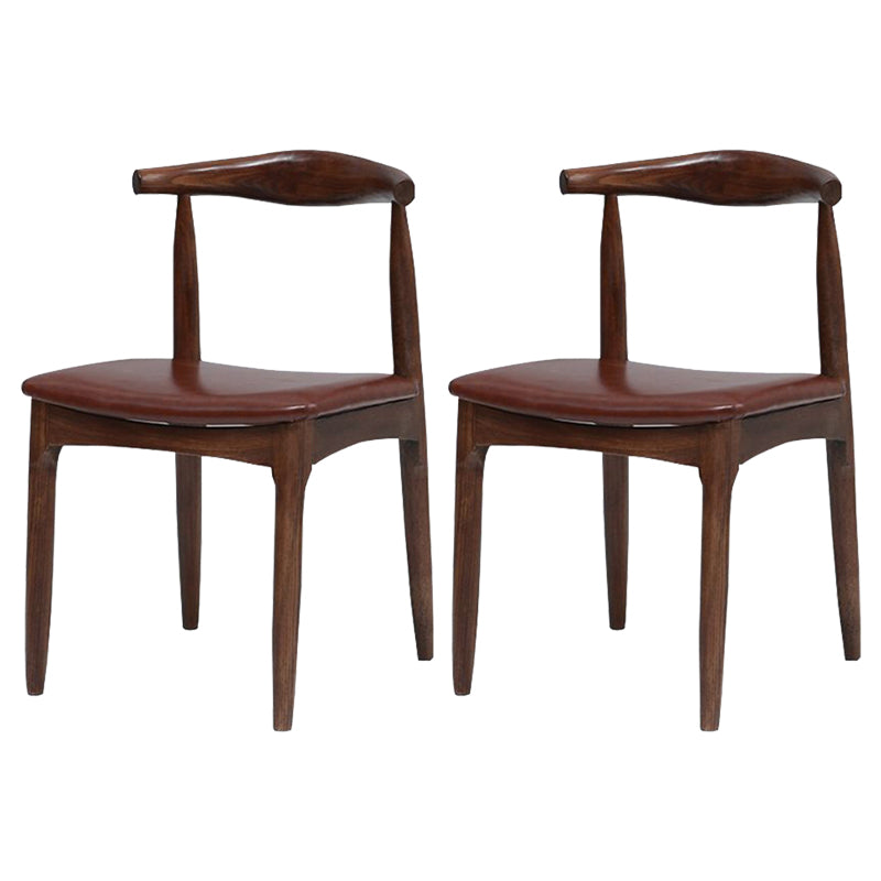 Scandinavian Open Back Side Chair Matte Finish Upholstered Dining Chair Coffee 2 Piece Set Brown Clearhalo ' kitchen&dining_furn' 'Dining Chairs' 'Dining Tables & Seating' 'dining_chair' 'furn' 'furn_dining_chair' 'Furniture' 'furniture_dining_chair' 'Kitchen & Dining Furniture' 'kitchen' 4238227
