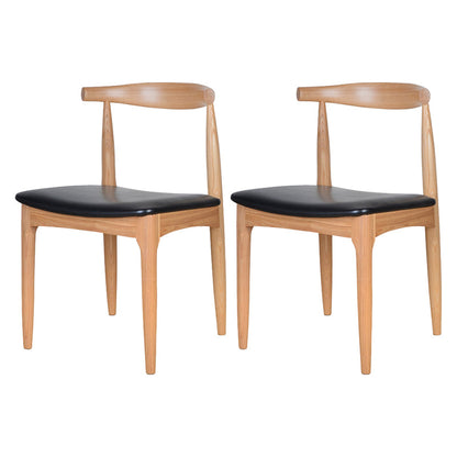 Scandinavian Open Back Side Chair Matte Finish Upholstered Dining Chair Black 2 Piece Set Natural Wood Clearhalo ' kitchen&dining_furn' 'Dining Chairs' 'Dining Tables & Seating' 'dining_chair' 'furn' 'furn_dining_chair' 'Furniture' 'furniture_dining_chair' 'Kitchen & Dining Furniture' 'kitchen' 4238233