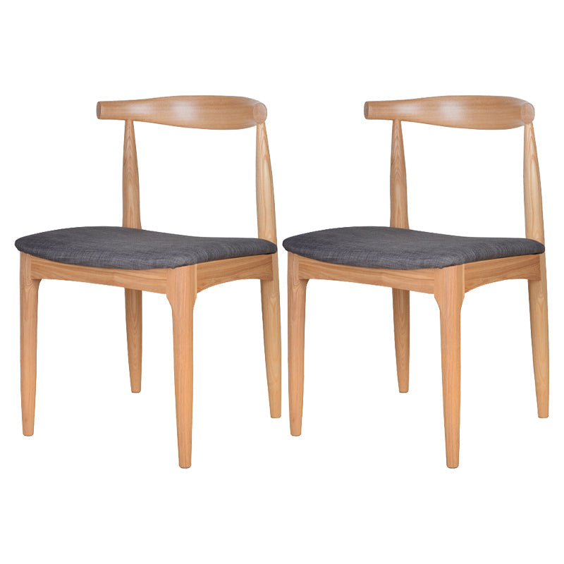 Scandinavian Open Back Side Chair Matte Finish Upholstered Dining Chair Dark Gray 2 Piece Set Natural Wood Clearhalo ' kitchen&dining_furn' 'Dining Chairs' 'Dining Tables & Seating' 'dining_chair' 'furn' 'furn_dining_chair' 'Furniture' 'furniture_dining_chair' 'Kitchen & Dining Furniture' 'kitchen' 4238236
