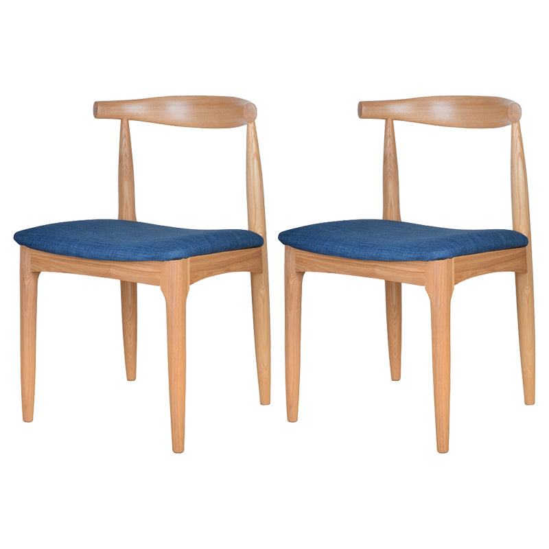 Scandinavian Open Back Side Chair Matte Finish Upholstered Dining Chair Dark Blue 2 Piece Set Natural Wood Clearhalo ' kitchen&dining_furn' 'Dining Chairs' 'Dining Tables & Seating' 'dining_chair' 'furn' 'furn_dining_chair' 'Furniture' 'furniture_dining_chair' 'Kitchen & Dining Furniture' 'kitchen' 4238244