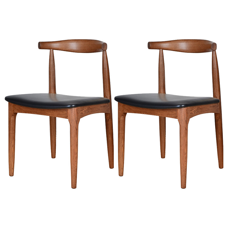 Scandinavian Open Back Side Chair Matte Finish Upholstered Dining Chair Black 2 Piece Set Walnut Clearhalo ' kitchen&dining_furn' 'Dining Chairs' 'Dining Tables & Seating' 'dining_chair' 'furn' 'furn_dining_chair' 'Furniture' 'furniture_dining_chair' 'Kitchen & Dining Furniture' 'kitchen' 4238247