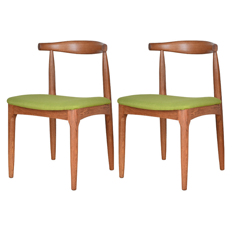 Scandinavian Open Back Side Chair Matte Finish Upholstered Dining Chair Green 2 Piece Set Walnut Clearhalo ' kitchen&dining_furn' 'Dining Chairs' 'Dining Tables & Seating' 'dining_chair' 'furn' 'furn_dining_chair' 'Furniture' 'furniture_dining_chair' 'Kitchen & Dining Furniture' 'kitchen' 4238250