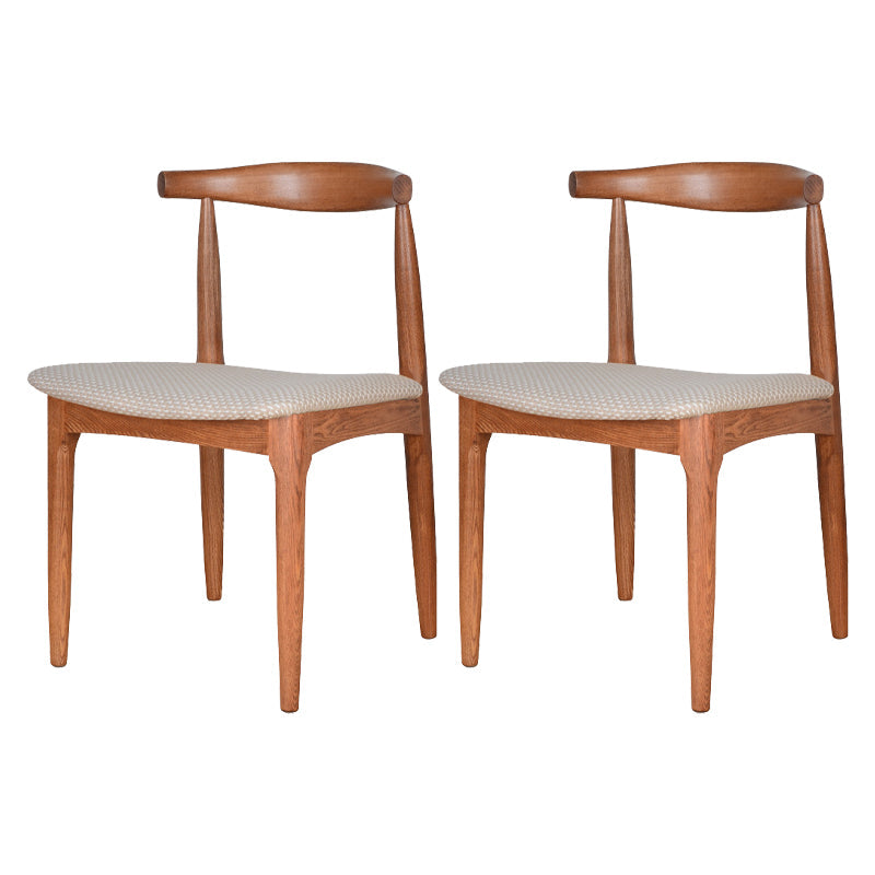 Scandinavian Open Back Side Chair Matte Finish Upholstered Dining Chair Gray-White 2 Piece Set Walnut Clearhalo ' kitchen&dining_furn' 'Dining Chairs' 'Dining Tables & Seating' 'dining_chair' 'furn' 'furn_dining_chair' 'Furniture' 'furniture_dining_chair' 'Kitchen & Dining Furniture' 'kitchen' 4238252