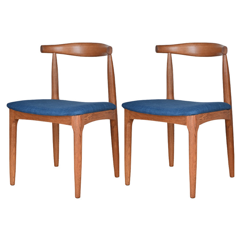 Scandinavian Open Back Side Chair Matte Finish Upholstered Dining Chair Dark Blue 2 Piece Set Walnut Clearhalo ' kitchen&dining_furn' 'Dining Chairs' 'Dining Tables & Seating' 'dining_chair' 'furn' 'furn_dining_chair' 'Furniture' 'furniture_dining_chair' 'Kitchen & Dining Furniture' 'kitchen' 4238253