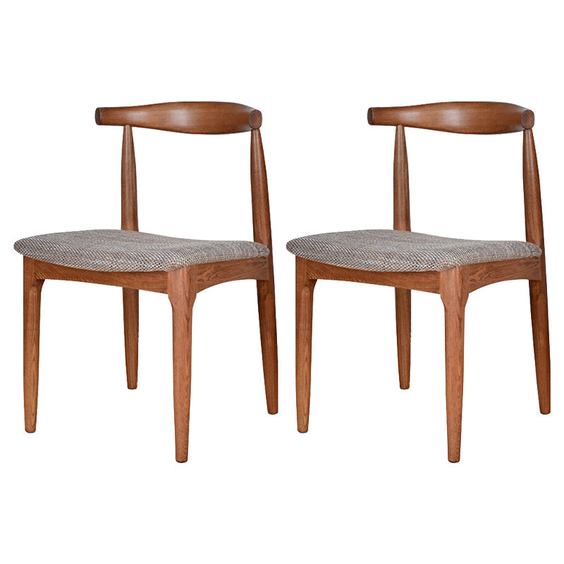 Scandinavian Open Back Side Chair Matte Finish Upholstered Dining Chair Dark Coffee 2 Piece Set Walnut Clearhalo ' kitchen&dining_furn' 'Dining Chairs' 'Dining Tables & Seating' 'dining_chair' 'furn' 'furn_dining_chair' 'Furniture' 'furniture_dining_chair' 'Kitchen & Dining Furniture' 'kitchen' 4238254