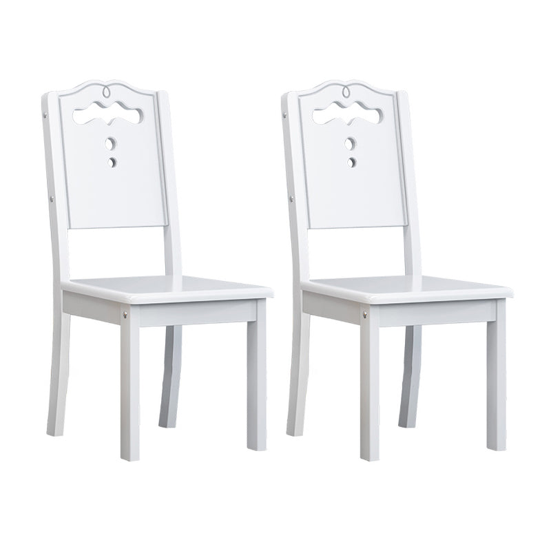 Contemporary Wood Dining Armless Chair Open Back Side Chair for Home Use White Set of 2 Clearhalo ' kitchen&dining_furn' 'Dining Chairs' 'Dining Tables & Seating' 'dining_chair' 'Furniture' 'furniture_dining_chair' 'Kitchen & Dining Furniture' 'kitchen' 4238258