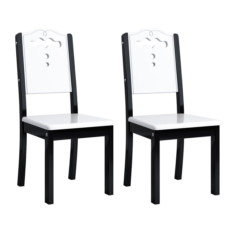 Contemporary Wood Dining Armless Chair Open Back Side Chair for Home Use Black White Set of 2 Clearhalo ' kitchen&dining_furn' 'Dining Chairs' 'Dining Tables & Seating' 'dining_chair' 'Furniture' 'furniture_dining_chair' 'Kitchen & Dining Furniture' 'kitchen' 4238260
