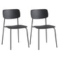 Contemporary Restaurant Open Back Side Chair Matte Finish Plastic Dining Chair Black Set of 2 Clearhalo ' kitchen&dining_furn' 'Dining Chairs' 'Dining Tables & Seating' 'dining_chair' 'Furniture' 'furniture_dining_chair' 'Kitchen & Dining Furniture' 'kitchen' 4238269