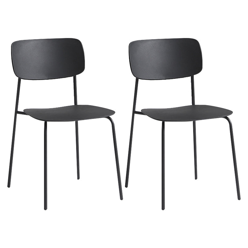 Contemporary Restaurant Open Back Side Chair Matte Finish Plastic Dining Chair Black Set of 2 Clearhalo ' kitchen&dining_furn' 'Dining Chairs' 'Dining Tables & Seating' 'dining_chair' 'Furniture' 'furniture_dining_chair' 'Kitchen & Dining Furniture' 'kitchen' 4238269