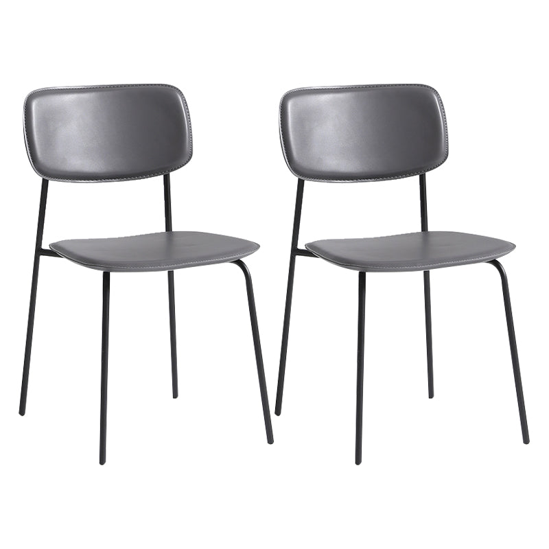 Contemporary Restaurant Open Back Side Chair Matte Finish Plastic Dining Chair Grey Set of 2 Clearhalo ' kitchen&dining_furn' 'Dining Chairs' 'Dining Tables & Seating' 'dining_chair' 'Furniture' 'furniture_dining_chair' 'Kitchen & Dining Furniture' 'kitchen' 4238270