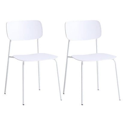 Contemporary Restaurant Open Back Side Chair Matte Finish Plastic Dining Chair White Set of 2 Clearhalo ' kitchen&dining_furn' 'Dining Chairs' 'Dining Tables & Seating' 'dining_chair' 'Furniture' 'furniture_dining_chair' 'Kitchen & Dining Furniture' 'kitchen' 4238273