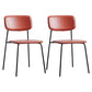 Contemporary Restaurant Open Back Side Chair Matte Finish Plastic Dining Chair Red Set of 2 Clearhalo ' kitchen&dining_furn' 'Dining Chairs' 'Dining Tables & Seating' 'dining_chair' 'Furniture' 'furniture_dining_chair' 'Kitchen & Dining Furniture' 'kitchen' 4238275