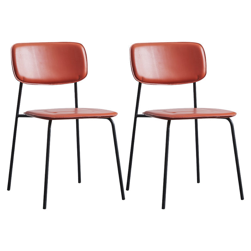 Contemporary Restaurant Open Back Side Chair Matte Finish Plastic Dining Chair Red Set of 2 Clearhalo ' kitchen&dining_furn' 'Dining Chairs' 'Dining Tables & Seating' 'dining_chair' 'Furniture' 'furniture_dining_chair' 'Kitchen & Dining Furniture' 'kitchen' 4238275