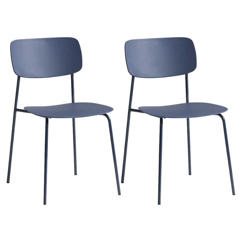 Contemporary Restaurant Open Back Side Chair Matte Finish Plastic Dining Chair Blue Set of 2 Clearhalo ' kitchen&dining_furn' 'Dining Chairs' 'Dining Tables & Seating' 'dining_chair' 'Furniture' 'furniture_dining_chair' 'Kitchen & Dining Furniture' 'kitchen' 4238283