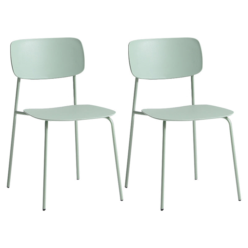 Contemporary Restaurant Open Back Side Chair Matte Finish Plastic Dining Chair Green Set of 2 Clearhalo ' kitchen&dining_furn' 'Dining Chairs' 'Dining Tables & Seating' 'dining_chair' 'Furniture' 'furniture_dining_chair' 'Kitchen & Dining Furniture' 'kitchen' 4238285
