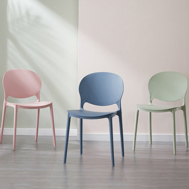 Scandinavian Kitchen Open Back Side Chair Matte Finish Plastic Dining Chair Clearhalo ' kitchen&dining_furn' 'Dining Chairs' 'Dining Tables & Seating' 'dining_chair' 'furn' 'furn_dining_chair' 'Furniture' 'furniture_dining_chair' 'Kitchen & Dining Furniture' 'kitchen' 4238287