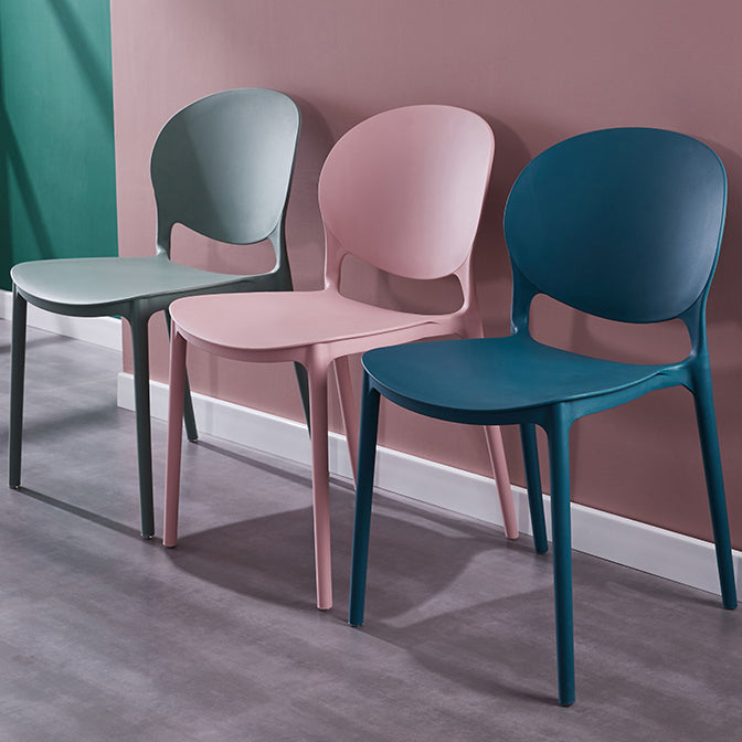 Scandinavian Kitchen Open Back Side Chair Matte Finish Plastic Dining Chair Clearhalo ' kitchen&dining_furn' 'Dining Chairs' 'Dining Tables & Seating' 'dining_chair' 'furn' 'furn_dining_chair' 'Furniture' 'furniture_dining_chair' 'Kitchen & Dining Furniture' 'kitchen' 4238289