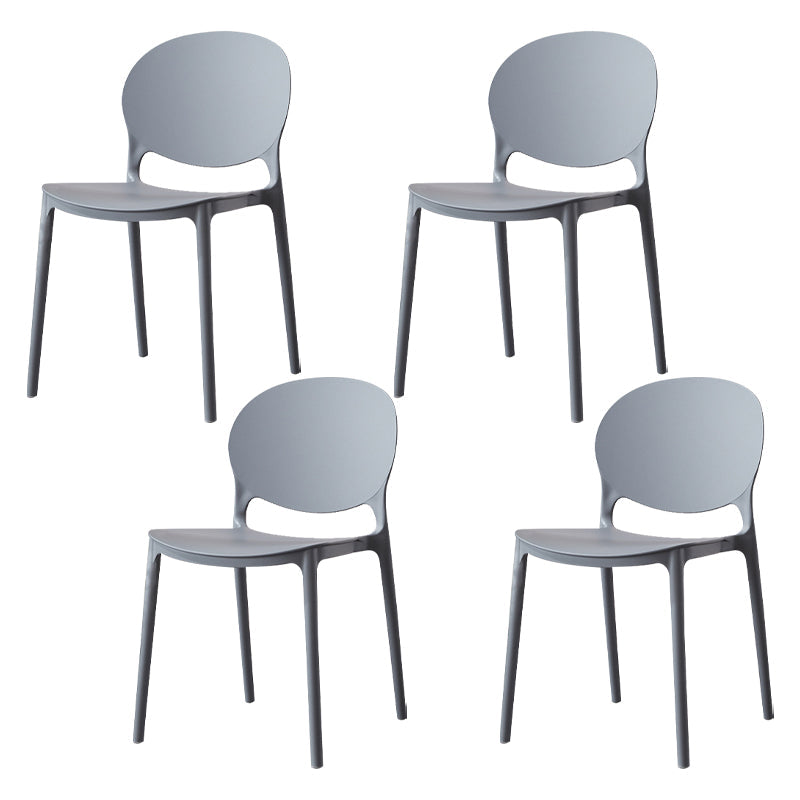 Scandinavian Kitchen Open Back Side Chair Matte Finish Plastic Dining Chair Grey 4 Piece Set Clearhalo ' kitchen&dining_furn' 'Dining Chairs' 'Dining Tables & Seating' 'dining_chair' 'furn' 'furn_dining_chair' 'Furniture' 'furniture_dining_chair' 'Kitchen & Dining Furniture' 'kitchen' 4238297