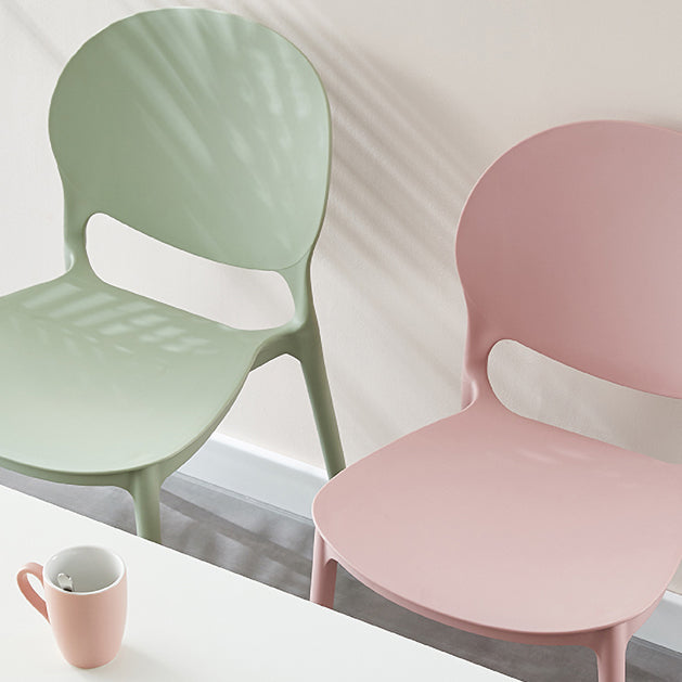 Scandinavian Kitchen Open Back Side Chair Matte Finish Plastic Dining Chair Clearhalo ' kitchen&dining_furn' 'Dining Chairs' 'Dining Tables & Seating' 'dining_chair' 'furn' 'furn_dining_chair' 'Furniture' 'furniture_dining_chair' 'Kitchen & Dining Furniture' 'kitchen' 4238303