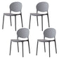 Scandinavian Kitchen Open Back Side Chair Matte Finish Plastic Dining Chair Dark Gray 4 Piece Set Clearhalo ' kitchen&dining_furn' 'Dining Chairs' 'Dining Tables & Seating' 'dining_chair' 'furn' 'furn_dining_chair' 'Furniture' 'furniture_dining_chair' 'Kitchen & Dining Furniture' 'kitchen' 4238304