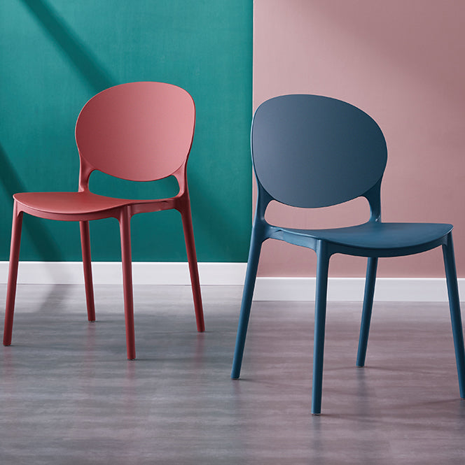 Scandinavian Kitchen Open Back Side Chair Matte Finish Plastic Dining Chair Clearhalo ' kitchen&dining_furn' 'Dining Chairs' 'Dining Tables & Seating' 'dining_chair' 'furn' 'furn_dining_chair' 'Furniture' 'furniture_dining_chair' 'Kitchen & Dining Furniture' 'kitchen' 4238305