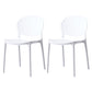 Scandinavian Kitchen Open Back Side Chair Matte Finish Plastic Dining Chair White 2 Piece Set Clearhalo ' kitchen&dining_furn' 'Dining Chairs' 'Dining Tables & Seating' 'dining_chair' 'furn' 'furn_dining_chair' 'Furniture' 'furniture_dining_chair' 'Kitchen & Dining Furniture' 'kitchen' 4238306