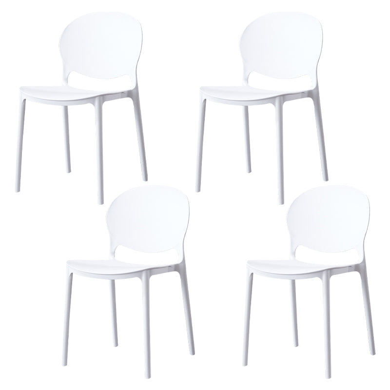 Scandinavian Kitchen Open Back Side Chair Matte Finish Plastic Dining Chair White 4 Piece Set Clearhalo ' kitchen&dining_furn' 'Dining Chairs' 'Dining Tables & Seating' 'dining_chair' 'furn' 'furn_dining_chair' 'Furniture' 'furniture_dining_chair' 'Kitchen & Dining Furniture' 'kitchen' 4238307