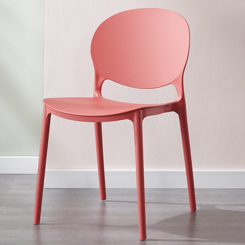 Scandinavian Kitchen Open Back Side Chair Matte Finish Plastic Dining Chair Red 1 Piece Clearhalo ' kitchen&dining_furn' 'Dining Chairs' 'Dining Tables & Seating' 'dining_chair' 'furn' 'furn_dining_chair' 'Furniture' 'furniture_dining_chair' 'Kitchen & Dining Furniture' 'kitchen' 4238308