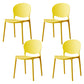 Scandinavian Kitchen Open Back Side Chair Matte Finish Plastic Dining Chair Yellow 4 Piece Set Clearhalo ' kitchen&dining_furn' 'Dining Chairs' 'Dining Tables & Seating' 'dining_chair' 'furn' 'furn_dining_chair' 'Furniture' 'furniture_dining_chair' 'Kitchen & Dining Furniture' 'kitchen' 4238316