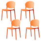 Scandinavian Kitchen Open Back Side Chair Matte Finish Plastic Dining Chair Orange 4 Piece Set Clearhalo ' kitchen&dining_furn' 'Dining Chairs' 'Dining Tables & Seating' 'dining_chair' 'furn' 'furn_dining_chair' 'Furniture' 'furniture_dining_chair' 'Kitchen & Dining Furniture' 'kitchen' 4238319