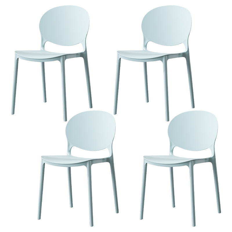 Scandinavian Kitchen Open Back Side Chair Matte Finish Plastic Dining Chair Blue 4 Piece Set Clearhalo ' kitchen&dining_furn' 'Dining Chairs' 'Dining Tables & Seating' 'dining_chair' 'furn' 'furn_dining_chair' 'Furniture' 'furniture_dining_chair' 'Kitchen & Dining Furniture' 'kitchen' 4238325