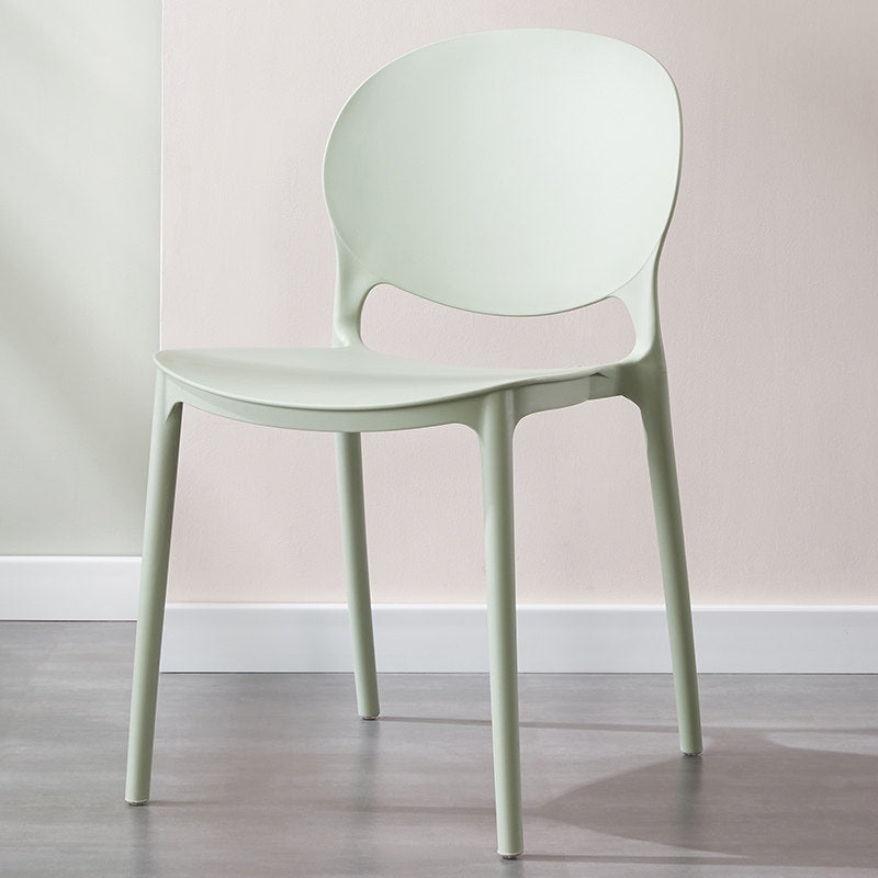 Scandinavian Kitchen Open Back Side Chair Matte Finish Plastic Dining Chair Green 1 Piece Clearhalo ' kitchen&dining_furn' 'Dining Chairs' 'Dining Tables & Seating' 'dining_chair' 'furn' 'furn_dining_chair' 'Furniture' 'furniture_dining_chair' 'Kitchen & Dining Furniture' 'kitchen' 4238326