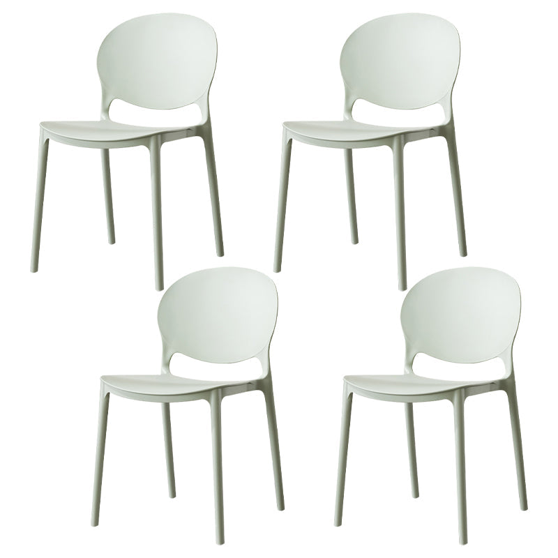 Scandinavian Kitchen Open Back Side Chair Matte Finish Plastic Dining Chair Green 4 Piece Set Clearhalo ' kitchen&dining_furn' 'Dining Chairs' 'Dining Tables & Seating' 'dining_chair' 'furn' 'furn_dining_chair' 'Furniture' 'furniture_dining_chair' 'Kitchen & Dining Furniture' 'kitchen' 4238328