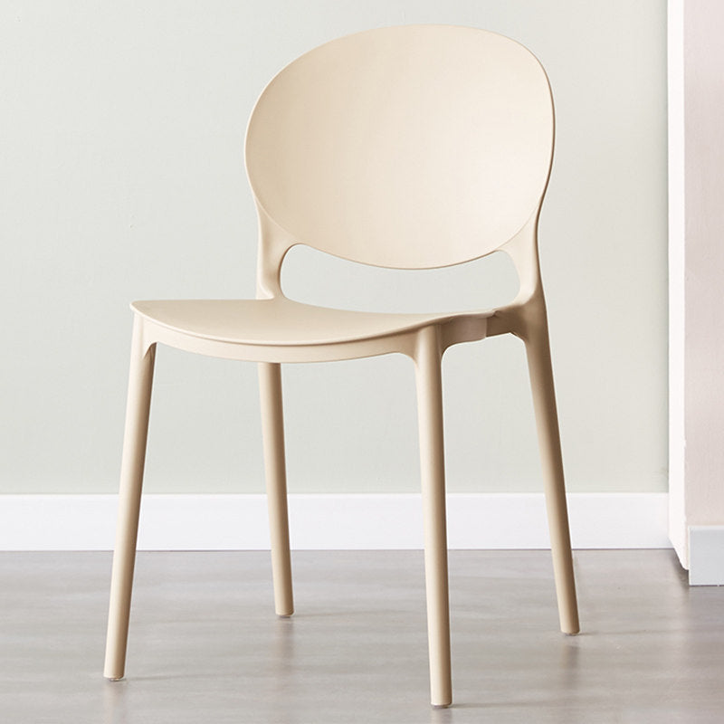 Scandinavian Kitchen Open Back Side Chair Matte Finish Plastic Dining Chair Camel 1 Piece Clearhalo ' kitchen&dining_furn' 'Dining Chairs' 'Dining Tables & Seating' 'dining_chair' 'furn' 'furn_dining_chair' 'Furniture' 'furniture_dining_chair' 'Kitchen & Dining Furniture' 'kitchen' 4238335