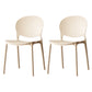 Scandinavian Kitchen Open Back Side Chair Matte Finish Plastic Dining Chair Camel 2 Piece Set Clearhalo ' kitchen&dining_furn' 'Dining Chairs' 'Dining Tables & Seating' 'dining_chair' 'furn' 'furn_dining_chair' 'Furniture' 'furniture_dining_chair' 'Kitchen & Dining Furniture' 'kitchen' 4238336