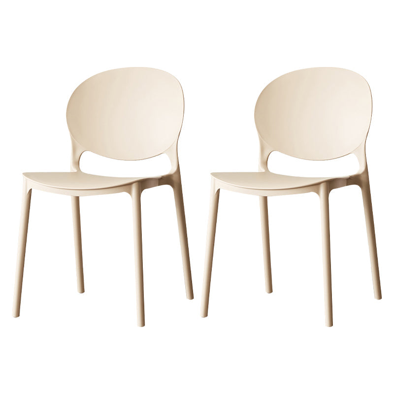 Scandinavian Kitchen Open Back Side Chair Matte Finish Plastic Dining Chair Camel 2 Piece Set Clearhalo ' kitchen&dining_furn' 'Dining Chairs' 'Dining Tables & Seating' 'dining_chair' 'furn' 'furn_dining_chair' 'Furniture' 'furniture_dining_chair' 'Kitchen & Dining Furniture' 'kitchen' 4238336