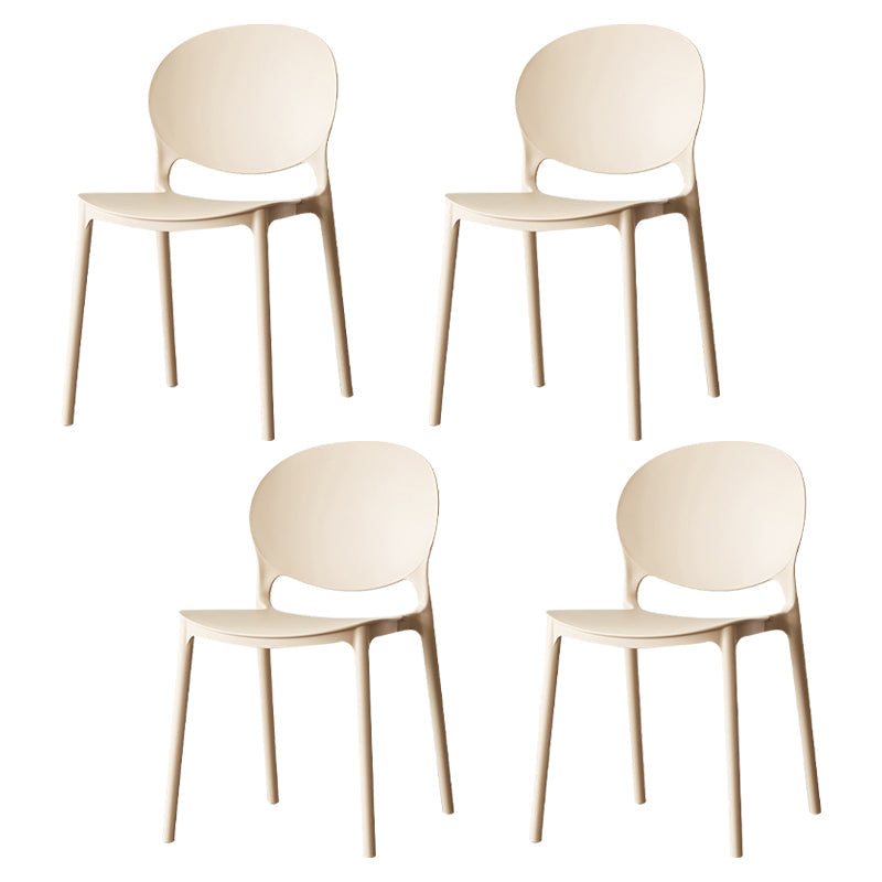 Scandinavian Kitchen Open Back Side Chair Matte Finish Plastic Dining Chair Camel 4 Piece Set Clearhalo ' kitchen&dining_furn' 'Dining Chairs' 'Dining Tables & Seating' 'dining_chair' 'furn' 'furn_dining_chair' 'Furniture' 'furniture_dining_chair' 'Kitchen & Dining Furniture' 'kitchen' 4238337
