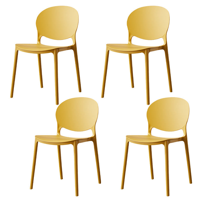 Scandinavian Kitchen Open Back Side Chair Matte Finish Plastic Dining Chair Ginger 4 Piece Set Clearhalo ' kitchen&dining_furn' 'Dining Chairs' 'Dining Tables & Seating' 'dining_chair' 'furn' 'furn_dining_chair' 'Furniture' 'furniture_dining_chair' 'Kitchen & Dining Furniture' 'kitchen' 4238346