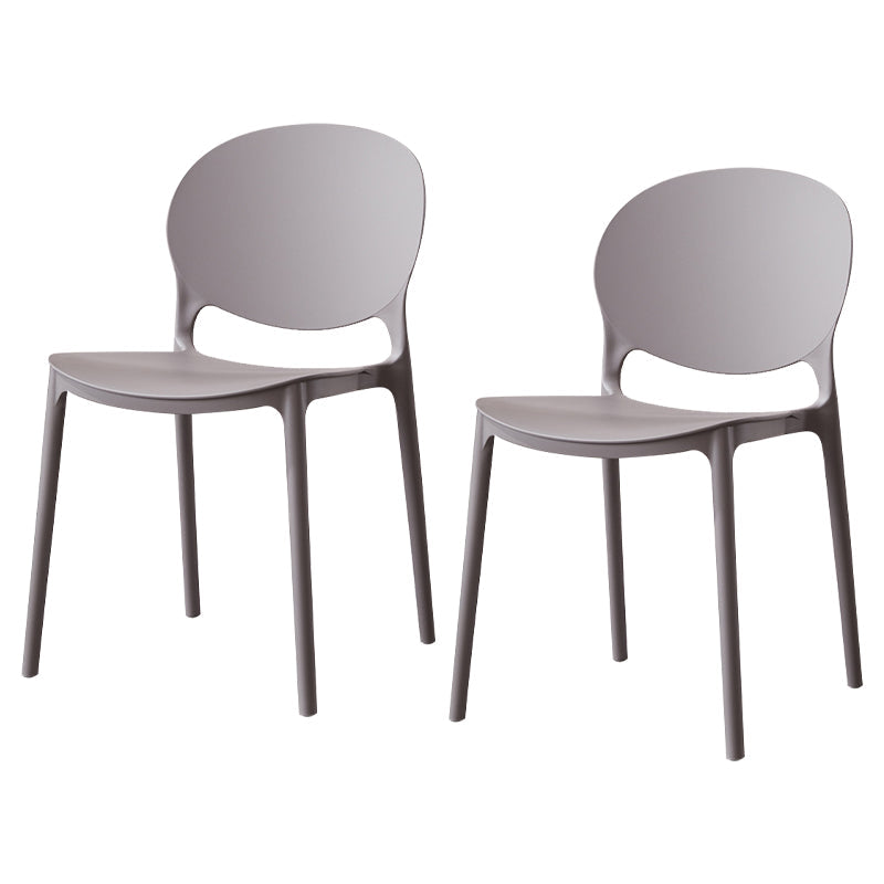 Scandinavian Kitchen Open Back Side Chair Matte Finish Plastic Dining Chair Silver Gray 2 Piece Set Clearhalo ' kitchen&dining_furn' 'Dining Chairs' 'Dining Tables & Seating' 'dining_chair' 'furn' 'furn_dining_chair' 'Furniture' 'furniture_dining_chair' 'Kitchen & Dining Furniture' 'kitchen' 4238351