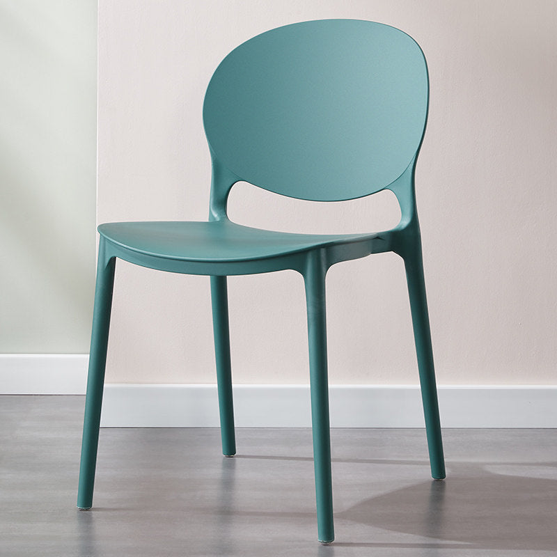 Scandinavian Kitchen Open Back Side Chair Matte Finish Plastic Dining Chair Blackish Green 1 Piece Clearhalo ' kitchen&dining_furn' 'Dining Chairs' 'Dining Tables & Seating' 'dining_chair' 'furn' 'furn_dining_chair' 'Furniture' 'furniture_dining_chair' 'Kitchen & Dining Furniture' 'kitchen' 4238353