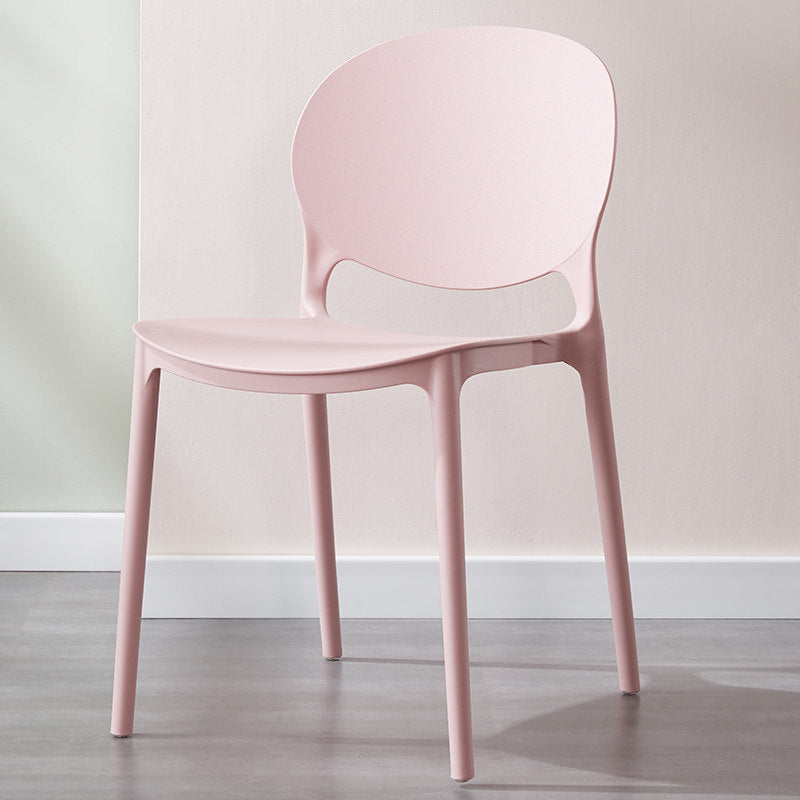 Scandinavian Kitchen Open Back Side Chair Matte Finish Plastic Dining Chair Rose Bloom 1 Piece Clearhalo ' kitchen&dining_furn' 'Dining Chairs' 'Dining Tables & Seating' 'dining_chair' 'furn' 'furn_dining_chair' 'Furniture' 'furniture_dining_chair' 'Kitchen & Dining Furniture' 'kitchen' 4238356