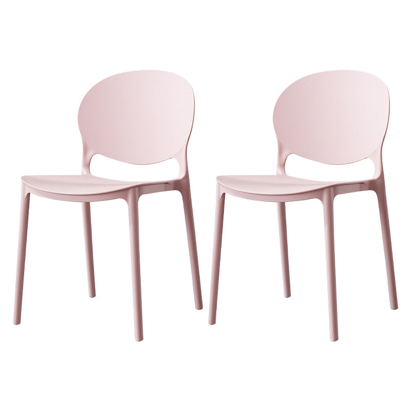 Scandinavian Kitchen Open Back Side Chair Matte Finish Plastic Dining Chair Rose Bloom 2 Piece Set Clearhalo ' kitchen&dining_furn' 'Dining Chairs' 'Dining Tables & Seating' 'dining_chair' 'furn' 'furn_dining_chair' 'Furniture' 'furniture_dining_chair' 'Kitchen & Dining Furniture' 'kitchen' 4238357