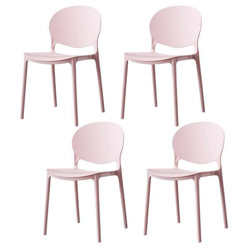 Scandinavian Kitchen Open Back Side Chair Matte Finish Plastic Dining Chair Rose Bloom 4 Piece Set Clearhalo ' kitchen&dining_furn' 'Dining Chairs' 'Dining Tables & Seating' 'dining_chair' 'furn' 'furn_dining_chair' 'Furniture' 'furniture_dining_chair' 'Kitchen & Dining Furniture' 'kitchen' 4238358