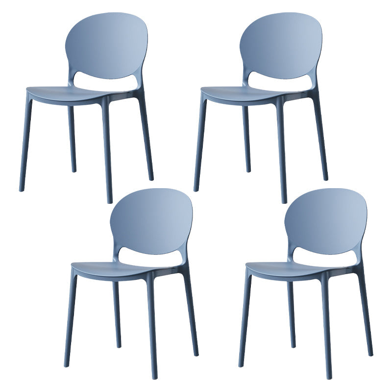 Scandinavian Kitchen Open Back Side Chair Matte Finish Plastic Dining Chair Airy Blue 4 Piece Set Clearhalo ' kitchen&dining_furn' 'Dining Chairs' 'Dining Tables & Seating' 'dining_chair' 'furn' 'furn_dining_chair' 'Furniture' 'furniture_dining_chair' 'Kitchen & Dining Furniture' 'kitchen' 4238364