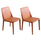Contemporary Dining Side Chair Leather Brasserie Armless Solid Back Chair Orange 2 Piece Set Clearhalo ' kitchen&dining_furn' 'Dining Chairs' 'Dining Tables & Seating' 'dining_chair' 'furn' 'furn_dining_chair' 'Furniture' 'furniture_dining_chair' 'Kitchen & Dining Furniture' 'kitchen' 4238369