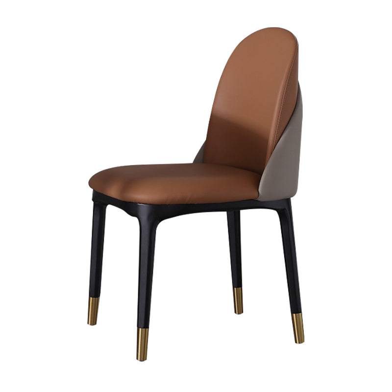 Contemporary Restaurant Parsons Side Chair Leather Dining Chair Clearhalo ' kitchen&dining_furn' 'Dining Chairs' 'Dining Tables & Seating' 'dining_chair' 'furn' 'furn_dining_chair' 'Furniture' 'furniture_dining_chair' 'Kitchen & Dining Furniture' 'kitchen' 4238399