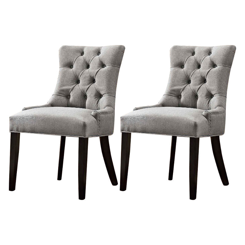 Traditional Upholstered Home Side Chair Parsons Matte Finish Dining Chair with Black Legs Grey 2 Piece Set Clearhalo ' kitchen&dining_furn' 'Dining Chairs' 'Dining Tables & Seating' 'dining_chair' 'furn' 'furn_dining_chair' 'Furniture' 'furniture_dining_chair' 'Kitchen & Dining Furniture' 'kitchen' 4238410