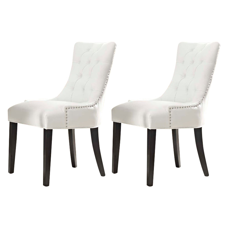Traditional Upholstered Home Side Chair Parsons Matte Finish Dining Chair with Black Legs White 2 Piece Set Clearhalo ' kitchen&dining_furn' 'Dining Chairs' 'Dining Tables & Seating' 'dining_chair' 'furn' 'furn_dining_chair' 'Furniture' 'furniture_dining_chair' 'Kitchen & Dining Furniture' 'kitchen' 4238414