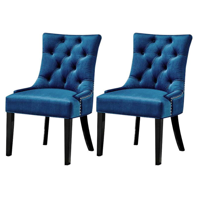 Traditional Upholstered Home Side Chair Parsons Matte Finish Dining Chair with Black Legs Blue 2 Piece Set Clearhalo ' kitchen&dining_furn' 'Dining Chairs' 'Dining Tables & Seating' 'dining_chair' 'furn' 'furn_dining_chair' 'Furniture' 'furniture_dining_chair' 'Kitchen & Dining Furniture' 'kitchen' 4238421