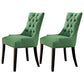 Traditional Upholstered Home Side Chair Parsons Matte Finish Dining Chair with Black Legs Green 2 Piece Set Clearhalo ' kitchen&dining_furn' 'Dining Chairs' 'Dining Tables & Seating' 'dining_chair' 'furn' 'furn_dining_chair' 'Furniture' 'furniture_dining_chair' 'Kitchen & Dining Furniture' 'kitchen' 4238422